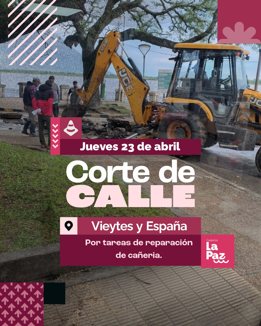 Atención: Corte de calle en Vieytes y España por reparación de cañería